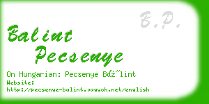 balint pecsenye business card